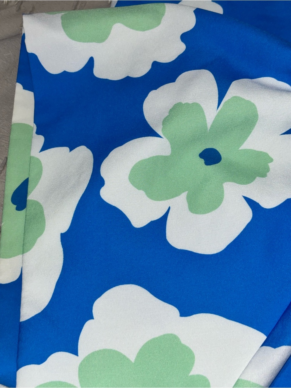Entro Blue Mint White Oversized Floral Blouse Top Large NWOT - Picture 5 of 7